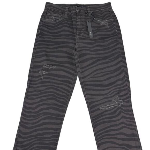 NWT J BRAND Ruby High-Rise Crop Cigarette Jean Size 25 Black Dazzle Destruct - Picture 4 of 7